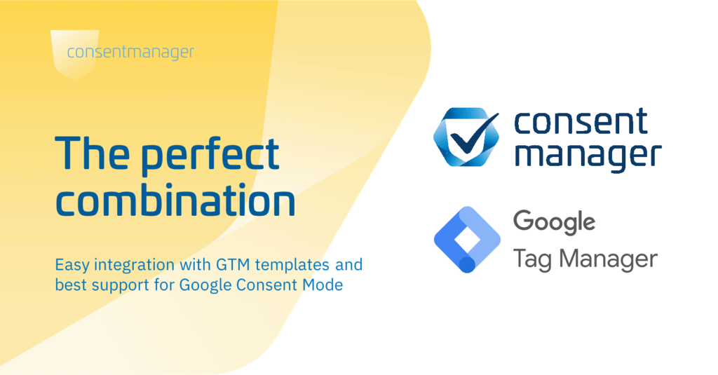 Banner mit Logos von consentmanager und Google Tag Manager